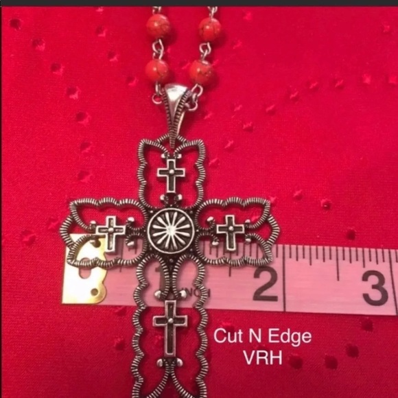 - Montana Silversmith R47 Cross red blue NC - Picture 4 of 5